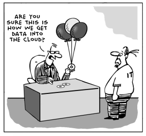 Cartoon courtesy of  VoiceHub.BlogSpot (http://voicehub.blogspot.com/2012/06/cloud-computing-with-cartoons.html)